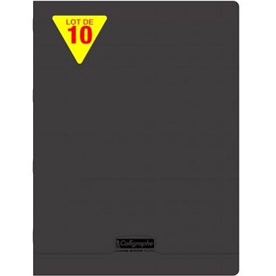 Calligraphe 18480Cpack Un lot de 10 Cahiers Agrafés Noirs (une Marque de Clairefontaine) 24x32 cm 48 Pages Grands Carreaux Papier Blanc 90 g Couverture Polypro Transparent - Publicité Calligraphe 18480Cpack Un lot de 10 Cahiers Agrafés Noirs (une Marque de Clairefontaine) 24x32 cm 48 Pages Grands Carreaux Papier Blanc 90 g Couverture Polypro Transparent - Publicité