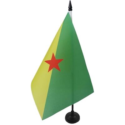 AZ FLAG Drapeau De Table Guyane française 21x14 cm Petit Drapeau Guyanais De Bureau 100% Polyester Avec Hampe De 25cm Et Socle En Plastique Noir - Publicité AZ FLAG Drapeau De Table Guyane française 21x14 cm Petit Drapeau Guyanais De Bureau 100% Polyester Avec Hampe De 25cm Et Socle En Plastique Noir - Publicité