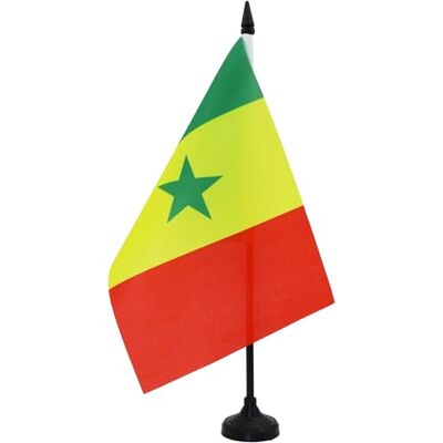 AZ FLAG Drapeau De Table Sénégal 21x14 cm Petit Drapeau Sénégalais De Bureau 100% Polyester Avec Hampe De 25cm Et Socle En Plastique Noir - Publicité AZ FLAG Drapeau De Table Sénégal 21x14 cm Petit Drapeau Sénégalais De Bureau 100% Polyester Avec Hampe De 25cm Et Socle En Plastique Noir - Publicité