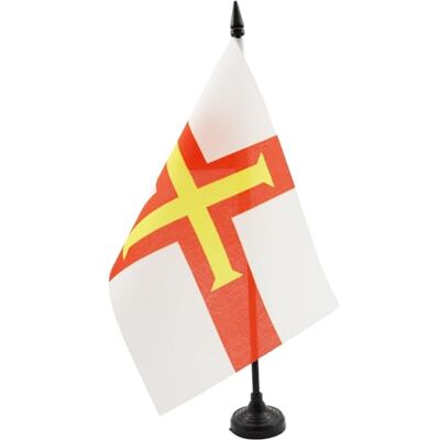 AZ FLAG Drapeau De Table Guernesey 21x14 cm Petit Drapeau Anglais De Bureau 100% Polyester Avec Hampe De 25cm Et Socle En Plastique Noir - Publicité AZ FLAG Drapeau De Table Guernesey 21x14 cm Petit Drapeau Anglais De Bureau 100% Polyester Avec Hampe De 25cm Et Socle En Plastique Noir - Publicité