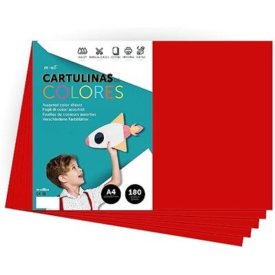 Carton Couleurs Rouge - Cartulina a4 couleurs vives - Publicité Carton Couleurs Rouge - Cartulina a4 couleurs vives - Publicité