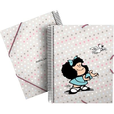 Grafoplás Grafoplas Classeur de 30 pochettes transparentes A4, couverture souple, spirale PVC, Mafalda Bird, Maxiplás, polypropylène, parfait pour organiser vos fournitures scolaires et classer vos documents - Publicité Grafoplás Grafoplas Classeur de 30 pochettes transparentes A4, couverture souple, spirale PVC, Mafalda Bird, Maxiplás, polypropylène, parfait pour organiser vos fournitures scolaires et classer vos documents - Publicité