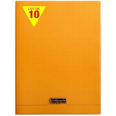 Calligraphe 18478Cpack Un lot de 10 Cahiers Agrafés Orange (une Marque de Clairefontaine) 24x32 cm 48 Pages Petits Carreaux Papier Blanc 90 g Couverture Polypro Transparent - Publicité Calligraphe 18478Cpack Un lot de 10 Cahiers Agrafés Orange (une Marque de Clairefontaine) 24x32 cm 48 Pages Petits Carreaux Papier Blanc 90 g Couverture Polypro Transparent - Publicité