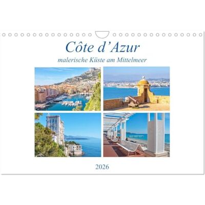 CALVENDO Côte d'Azur une côte pittoresque au bord de la Méditerranée, Version française (Calendrier mural 2026 DIN A4 portrait), Calendrier mensuel - Publicité CALVENDO Côte d'Azur une côte pittoresque au bord de la Méditerranée, Version française (Calendrier mural 2026 DIN A4 portrait), Calendrier mensuel - Publicité