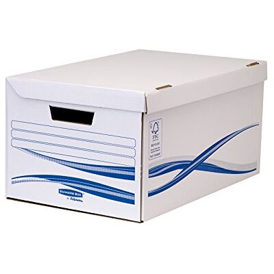 BANKERS BOX Fellowes Basic Lot de 10 Conteneurs flip top Blanc/Bleu - Publicité BANKERS BOX Fellowes Basic Lot de 10 Conteneurs flip top Blanc/Bleu - Publicité