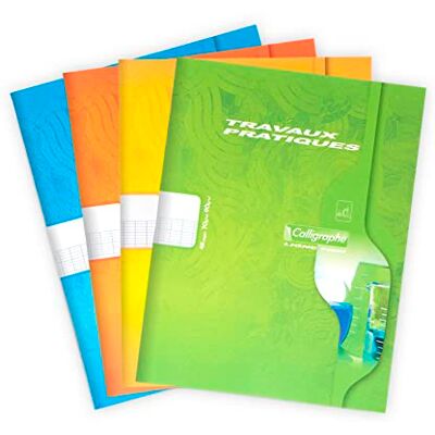 Clairefontaine Calligraphe 2590C Un Cahier de Travaux Pratiques (une Marque de ) 17x22 cm 48 Pages Grands Carreaux 70 g et Unies Blanches 90 g Couvertures Carte Couleur Aléatoire - Publicité Clairefontaine Calligraphe 2590C Un Cahier de Travaux Pratiques (une Marque de ) 17x22 cm 48 Pages Grands Carreaux 70 g et Unies Blanches 90 g Couvertures Carte Couleur Aléatoire - Publicité