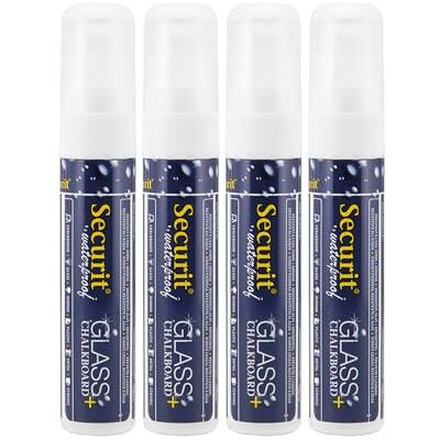 SECURIT SMA820-V4-WT Feutre-Craie étanche Blanc Lot de 4 Pointe Large 7-15 mm - Publicité SECURIT SMA820-V4-WT Feutre-Craie étanche Blanc Lot de 4 Pointe Large 7-15 mm - Publicité