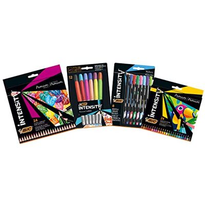 BIC Kit Intensity x68 : Feutres Fins, Crayons Et Feutres De Coloriage Premium, Marqueurs Permanents - Publicité BIC Kit Intensity x68 : Feutres Fins, Crayons Et Feutres De Coloriage Premium, Marqueurs Permanents - Publicité