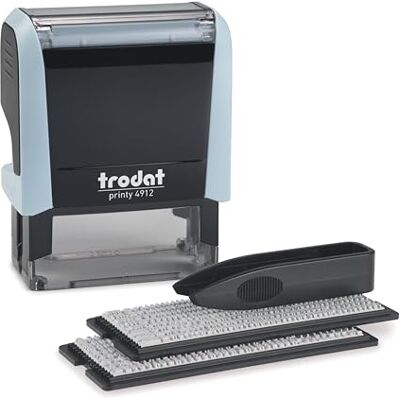 Trodat Printy Typomatic 4912T Tampon Encreur Professionnel Automatique 4 lignes Empreinte 47 x 18 mm À Composer Soi-Même (Bleu Pastel) - Publicité Trodat Printy Typomatic 4912T Tampon Encreur Professionnel Automatique 4 lignes Empreinte 47 x 18 mm À Composer Soi-Même (Bleu Pastel) - Publicité
