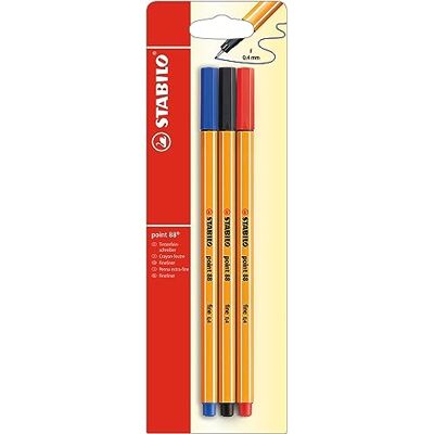 STABILO Point 88 Fineliner - Multicolore - 3 pcs - Publicité STABILO Point 88 Fineliner - Multicolore - 3 pcs - Publicité