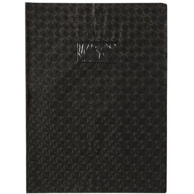 Calligraphe Lot de 10 Protège-cahier Grain Losange A4, PVC 18/100, coloris noir, avec porte-étiquette - Publicité Calligraphe Lot de 10 Protège-cahier Grain Losange A4, PVC 18/100, coloris noir, avec porte-étiquette - Publicité