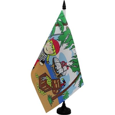 AZ FLAG Drapeau De Table Fille pirate île au trésor 21x14 cm Petit Drapeau Corsaire De Bureau 100% Polyester Avec Hampe De 25cm Et Socle En Plastique Noir - Publicité AZ FLAG Drapeau De Table Fille pirate île au trésor 21x14 cm Petit Drapeau Corsaire De Bureau 100% Polyester Avec Hampe De 25cm Et Socle En Plastique Noir - Publicité