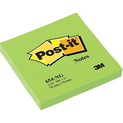 Post-It Notes Autocollantes, Couleur Vert Néon, 76 mm x 76 mm, 100 Feuilles par Bloc, 6 Blocs Feuillets Adhésifs pour Prise de Notes, Listes de Tâches et Rappels - Publicité Post-It Notes Autocollantes, Couleur Vert Néon, 76 mm x 76 mm, 100 Feuilles par Bloc, 6 Blocs Feuillets Adhésifs pour Prise de Notes, Listes de Tâches et Rappels - Publicité