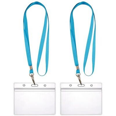 webbomb Housse de protection ZIP Porte-cartes flexible horizontal imperméable pour 1-2 cartes d'identité et cartes de visite ID-Card Étui de protection 0,80 mm transparent + Cordon tour de cou Lanyard - Publicité webbomb Housse de protection ZIP Porte-cartes flexible horizontal imperméable pour 1-2 cartes d'identité et cartes de visite ID-Card Étui de protection 0,80 mm transparent + Cordon tour de cou Lanyard - Publicité
