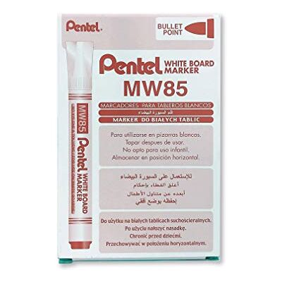 Pentel MW85-B Lot de 12 Marqueur Tableau 4,5mm Rouge - Publicité Pentel MW85-B Lot de 12 Marqueur Tableau 4,5mm Rouge - Publicité
