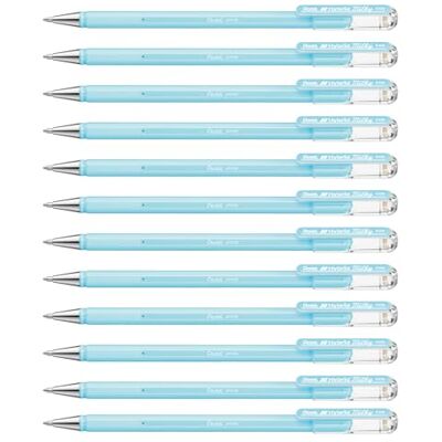 Pentel K108-P Hybrid Milky Lot de 12 Stylos Roller Encre Gel Pastel Bleu x12 - Publicité Pentel K108-P Hybrid Milky Lot de 12 Stylos Roller Encre Gel Pastel Bleu x12 - Publicité