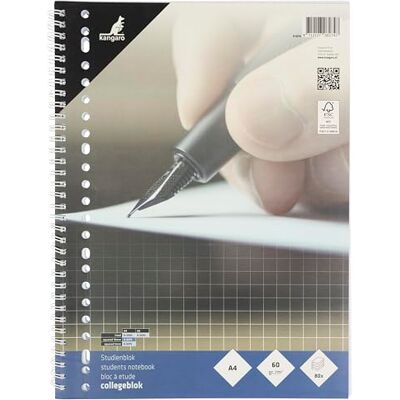 Kangaro Bloc-notes A4 quadrillé 10 mm 23 rangs 60 g, 80 feuilles, K-5574, 29,7 x 22 x 0,8 - Publicité Kangaro Bloc-notes A4 quadrillé 10 mm 23 rangs 60 g, 80 feuilles, K-5574, 29,7 x 22 x 0,8 - Publicité