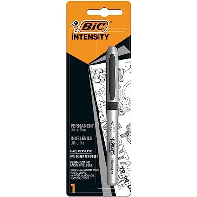 BIC Intensity Marqueur Permanent Pointe Ultra-Fine Noir, Blister de 1 - Publicité BIC Intensity Marqueur Permanent Pointe Ultra-Fine Noir, Blister de 1 - Publicité