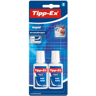 BIC Tipp-Ex Rapid Correcteurs Liquides 20 ml, Blister de 2 - Publicité BIC Tipp-Ex Rapid Correcteurs Liquides 20 ml, Blister de 2 - Publicité