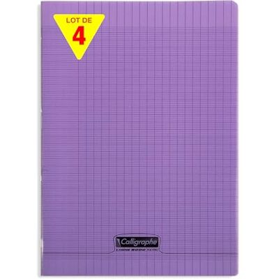 Calligraphe 18367Cpack Un lot de 4 Cahiers Agrafés Violets (une Marque de Clairefontaine) A4 21x29,7 cm 192 Pages Grands Carreaux Papier Blanc 90 g Couverture Polypro Transparent - Publicité Calligraphe 18367Cpack Un lot de 4 Cahiers Agrafés Violets (une Marque de Clairefontaine) A4 21x29,7 cm 192 Pages Grands Carreaux Papier Blanc 90 g Couverture Polypro Transparent - Publicité