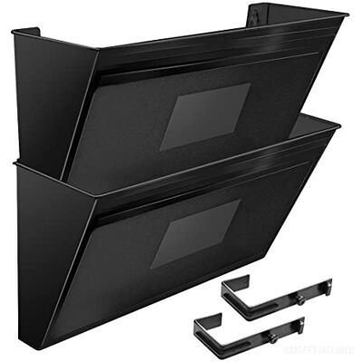 Acrimet Organisateur Mural pour Dossiers Modulaires en Plastique, format Lettre A4 (crochets inclus) (Couleur Noir) (Lot de 2) - Publicité Acrimet Organisateur Mural pour Dossiers Modulaires en Plastique, format Lettre A4 (crochets inclus) (Couleur Noir) (Lot de 2) - Publicité