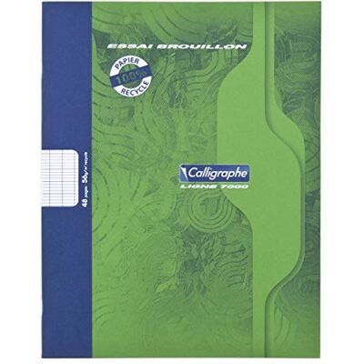 Clairefontaine Calligraphe 2148C Un Cahier de Brouillon Agrafé Verts (une Marque de ) 17x22 cm 48 Pages Grands Carreaux Papier 56 g 100% Recyclé Couverture Carte Offset - Publicité Clairefontaine Calligraphe 2148C Un Cahier de Brouillon Agrafé Verts (une Marque de ) 17x22 cm 48 Pages Grands Carreaux Papier 56 g 100% Recyclé Couverture Carte Offset - Publicité