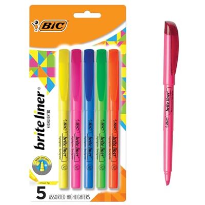 BIC Brite Liner surligneurs fluorescents 5/Pkg-Divers Coloris - Publicité BIC Brite Liner surligneurs fluorescents 5/Pkg-Divers Coloris - Publicité