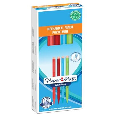 Paper Mate Non-Stop Porte-mine 0,7 mm Couleurs Assorties Lot de 12 - Publicité Paper Mate Non-Stop Porte-mine 0,7 mm Couleurs Assorties Lot de 12 - Publicité