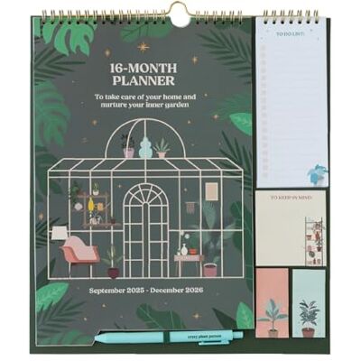 Grupo Erik Calendrier Plantes de Septembre 2025 à Décembre 2026 Planificateur Mensuel 16 mois, Calendrier Familial 2025 2026 avec Crochet - Publicité Grupo Erik Calendrier Plantes de Septembre 2025 à Décembre 2026 Planificateur Mensuel 16 mois, Calendrier Familial 2025 2026 avec Crochet - Publicité