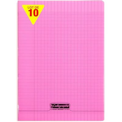 Calligraphe 18131Cpack Un paquet de 10 Cahiers Agrafés Roses (une Marque de Clairefontaine) A4 21x29,7 cm 96 Pages Grands Carreaux Papier Blanc 90 g Couverture Polypro Transparent - Publicité Calligraphe 18131Cpack Un paquet de 10 Cahiers Agrafés Roses (une Marque de Clairefontaine) A4 21x29,7 cm 96 Pages Grands Carreaux Papier Blanc 90 g Couverture Polypro Transparent - Publicité