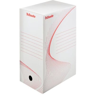 Esselte Boîte à Archive Standard, 150 mm, A4, Boîte Transfert, Carton Ondulé Sans Acide, Lot de 25, Capacité 1300 Feuilles, Blanc, 128602 - Publicité Esselte Boîte à Archive Standard, 150 mm, A4, Boîte Transfert, Carton Ondulé Sans Acide, Lot de 25, Capacité 1300 Feuilles, Blanc, 128602 - Publicité