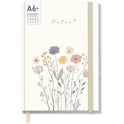 Häfft paper&you® Carnet de notes quadrillé A6 + avec élastique "Flower Joy" 156 pages numérotées (78 feuilles), papier haut de gamme 90 g/m², index – comme carnet de notes, journal ou agenda - Publicité Häfft paper&you® Carnet de notes quadrillé A6 + avec élastique "Flower Joy" 156 pages numérotées (78 feuilles), papier haut de gamme 90 g/m², index – comme carnet de notes, journal ou agenda - Publicité