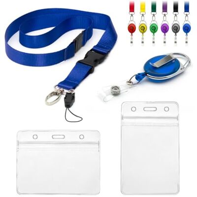 CKB LTD Lot de 4 cordons avec porte-cartes, comprenant 1 cordon de sécurité amovible, 1 clip rétractable Yo Yo, 2 badges d'identification transparents et étanches, pochettes d'identité en plastique d - Publicité CKB LTD Lot de 4 cordons avec porte-cartes, comprenant 1 cordon de sécurité amovible, 1 clip rétractable Yo Yo, 2 badges d'identification transparents et étanches, pochettes d'identité en plastique d - Publicité
