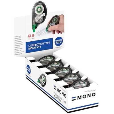 Tombow CT-YT4-20 Présentoir de 20 Correcteurs latéraux Mono CTYT4 4,2 mm x 10 M, vrac - Publicité Tombow CT-YT4-20 Présentoir de 20 Correcteurs latéraux Mono CTYT4 4,2 mm x 10 M, vrac - Publicité