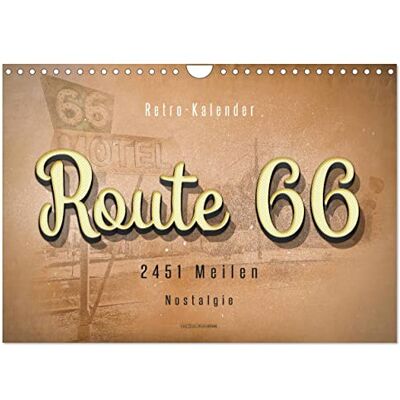 CALVENDO Route 66-2451 Meilen Nostalgia, Version française (Calendrier mural 2026 DIN A4 portrait), Calendrier mensuel - Publicité CALVENDO Route 66-2451 Meilen Nostalgia, Version française (Calendrier mural 2026 DIN A4 portrait), Calendrier mensuel - Publicité