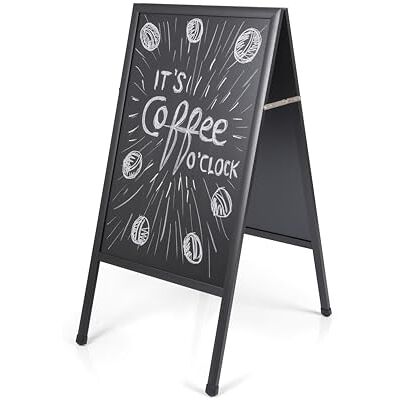Bi-Office Tableau chevalet de trottoir 900 x 450 mm Noir - Publicité Bi-Office Tableau chevalet de trottoir 900 x 450 mm Noir - Publicité