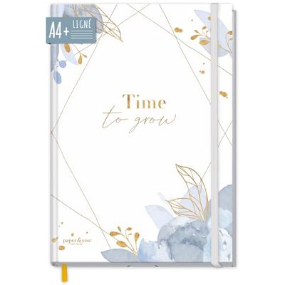Häfft paper&you® Carnet A4+ ligné "Time to Grow" 156 pages lignées, papier épais de 100 g/m² et élastique – à utiliser comme journal intime, pour vos listes et vos notes - Publicité Häfft paper&you® Carnet A4+ ligné "Time to Grow" 156 pages lignées, papier épais de 100 g/m² et élastique – à utiliser comme journal intime, pour vos listes et vos notes - Publicité