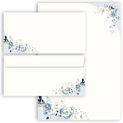 Paper-Media Lot de 200 feuilles de papier à lettre avec enveloppes Motif fleurs bleues 100 feuilles de papier à lettre + 100 enveloppes assorties sans fenêtre Format A4 et DIN long - Publicité Paper-Media Lot de 200 feuilles de papier à lettre avec enveloppes Motif fleurs bleues 100 feuilles de papier à lettre + 100 enveloppes assorties sans fenêtre Format A4 et DIN long - Publicité