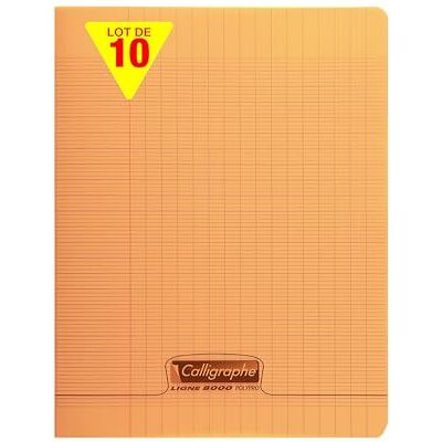 Calligraphe 18118Cpack Un lot de 10 Cahiers Agrafés Orange (une Marque de Clairefontaine) 17x22 cm 60 Pages Grands Carreaux Papier Blanc 90 g Couverture Polypro Transparent - Publicité Calligraphe 18118Cpack Un lot de 10 Cahiers Agrafés Orange (une Marque de Clairefontaine) 17x22 cm 60 Pages Grands Carreaux Papier Blanc 90 g Couverture Polypro Transparent - Publicité