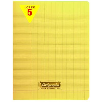 Calligraphe 18294Cpack Un lot de 5 Cahiers Agrafés Jaunes (une Marque de Clairefontaine) 24x32 cm 140 Pages Grands Carreaux Papier Blanc 90 g Couverture Polypro Transparent - Publicité Calligraphe 18294Cpack Un lot de 5 Cahiers Agrafés Jaunes (une Marque de Clairefontaine) 24x32 cm 140 Pages Grands Carreaux Papier Blanc 90 g Couverture Polypro Transparent - Publicité