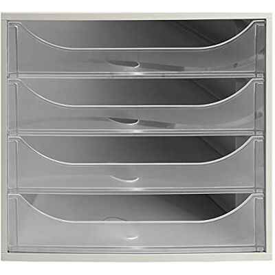 EXACOMPTA Réf. 228323D Module économique à tiroirs ECOBOX Caisson individuel à 4 tiroirs pour document A4 et A4+ Dimensions 34,8 x 28,4 x 23,4 cm Coloris gris / cristal - Publicité EXACOMPTA Réf. 228323D Module économique à tiroirs ECOBOX Caisson individuel à 4 tiroirs pour document A4 et A4+ Dimensions 34,8 x 28,4 x 23,4 cm Coloris gris / cristal - Publicité