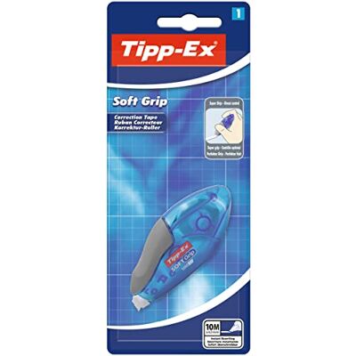 BIC Tipp-Ex Soft Grip Rubans Correcteurs 10 m x 4,2 mm, Blister de 1 - Publicité BIC Tipp-Ex Soft Grip Rubans Correcteurs 10 m x 4,2 mm, Blister de 1 - Publicité