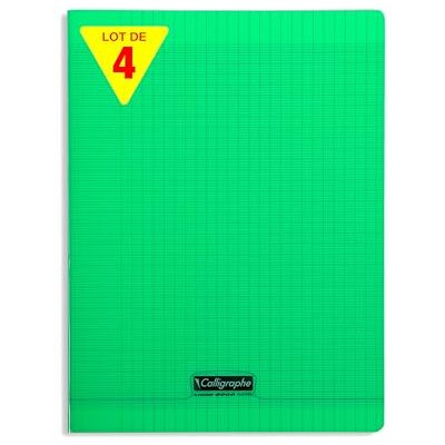 Calligraphe 18395Cpack Un lot de 4 Cahiers Agrafés Verts (une Marque de Clairefontaine) 24x32 cm 192 Pages Grands Carreaux Papier Blanc 90 g Couverture Polypro Transparent - Publicité Calligraphe 18395Cpack Un lot de 4 Cahiers Agrafés Verts (une Marque de Clairefontaine) 24x32 cm 192 Pages Grands Carreaux Papier Blanc 90 g Couverture Polypro Transparent - Publicité
