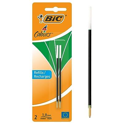BIC 4 Couleurs Recharges pour Stylo-Bille Pointe Moyenne (1,0 mm) – Encre Verte, Blister de 2 - Publicité BIC 4 Couleurs Recharges pour Stylo-Bille Pointe Moyenne (1,0 mm) – Encre Verte, Blister de 2 - Publicité