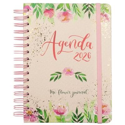 Finocam The Flower Journal Agenda annuel 2026 1 jour par page janvier à décembre (12 mois) Spirale double couverture dure Rose - Publicité Finocam The Flower Journal Agenda annuel 2026 1 jour par page janvier à décembre (12 mois) Spirale double couverture dure Rose - Publicité