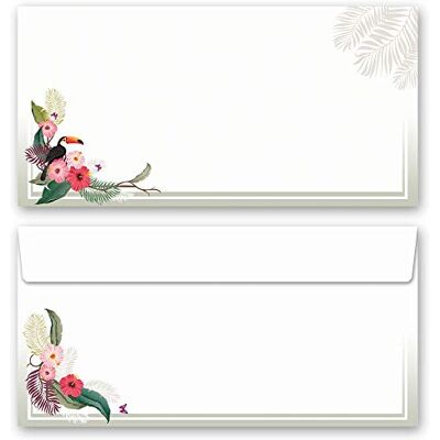 Paper-Media Enveloppes de motif Saisons Été, BRANCHES D'ÉTÉ 10 enveloppes (sans fenêtre) DIN LANG (220x110 mm) - Publicité Paper-Media Enveloppes de motif Saisons Été, BRANCHES D'ÉTÉ 10 enveloppes (sans fenêtre) DIN LANG (220x110 mm) - Publicité