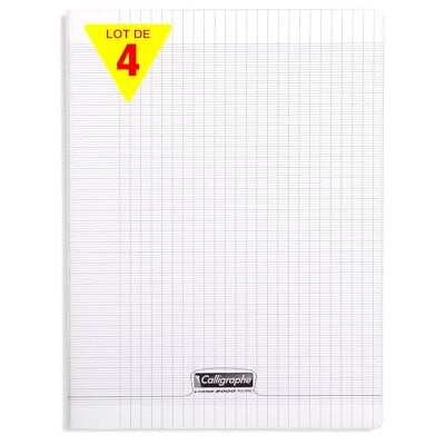 Calligraphe 18390Cpack Un lot de 4 Cahiers Agrafés Incolores (une Marque de Clairefontaine) 24x32 cm 192 Pages Grands Carreaux Papier Blanc 90 g Couverture Polypro Transparent - Publicité Calligraphe 18390Cpack Un lot de 4 Cahiers Agrafés Incolores (une Marque de Clairefontaine) 24x32 cm 192 Pages Grands Carreaux Papier Blanc 90 g Couverture Polypro Transparent - Publicité