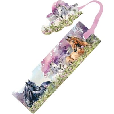 Lutz Mauder Marque-page Chevaux Cordon et pendentif 4,5 cm x 14,5 cm Papier cartonné 1 pièce - Publicité Lutz Mauder Marque-page Chevaux Cordon et pendentif 4,5 cm x 14,5 cm Papier cartonné 1 pièce - Publicité