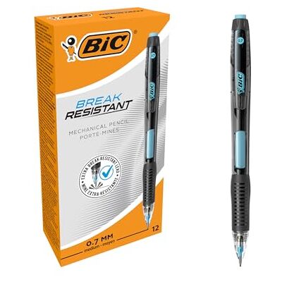 BIC Break Resistant Porte-mines avec Gomme Rétractable et Mine Infusée de Nano-Diamants Lot de 12 - Publicité BIC Break Resistant Porte-mines avec Gomme Rétractable et Mine Infusée de Nano-Diamants Lot de 12 - Publicité