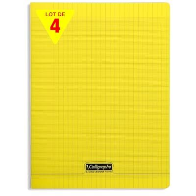 Calligraphe 18364Cpack Un lot de 4 Cahiers Agrafés Jaunes (une Marque de Clairefontaine) A4 21x29,7 cm 192 Pages Grands Carreaux Papier Blanc 90 g Couverture Polypro Transparent - Publicité Calligraphe 18364Cpack Un lot de 4 Cahiers Agrafés Jaunes (une Marque de Clairefontaine) A4 21x29,7 cm 192 Pages Grands Carreaux Papier Blanc 90 g Couverture Polypro Transparent - Publicité